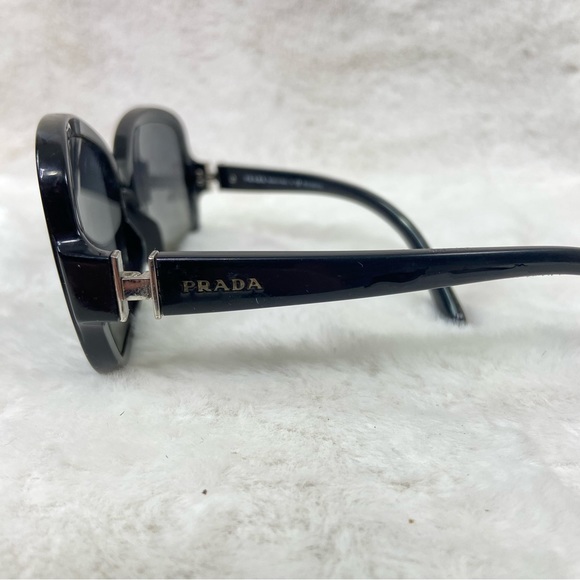 Prada authentic 57017 black oval square polarized sunglasses - Picture 4 of 7